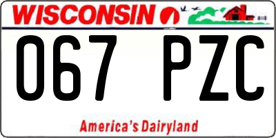 WI license plate 067PZC