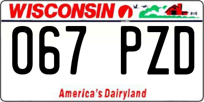 WI license plate 067PZD