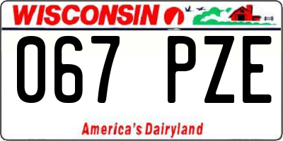 WI license plate 067PZE