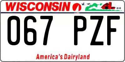 WI license plate 067PZF