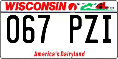 WI license plate 067PZI