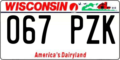 WI license plate 067PZK