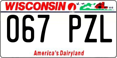 WI license plate 067PZL