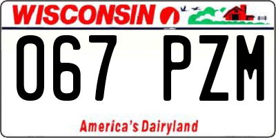 WI license plate 067PZM