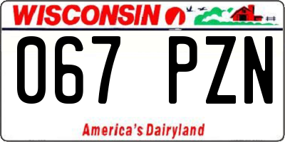 WI license plate 067PZN