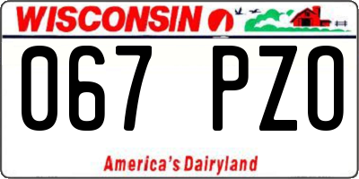 WI license plate 067PZO