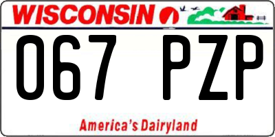 WI license plate 067PZP