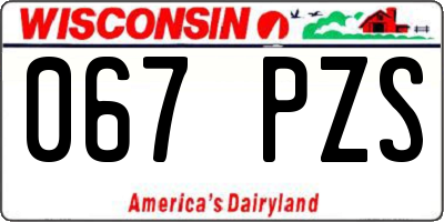 WI license plate 067PZS