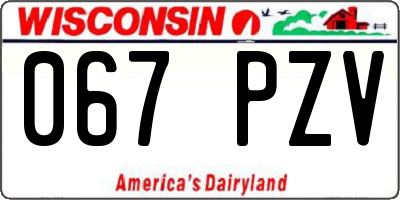 WI license plate 067PZV