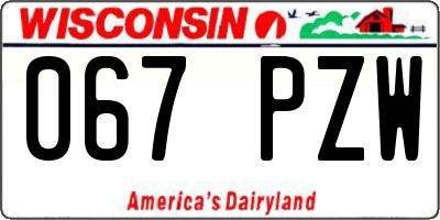 WI license plate 067PZW