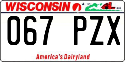 WI license plate 067PZX