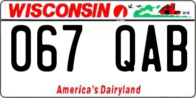 WI license plate 067QAB