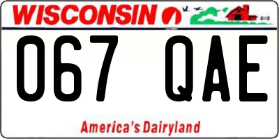 WI license plate 067QAE