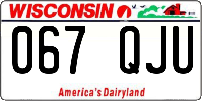 WI license plate 067QJU