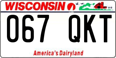 WI license plate 067QKT