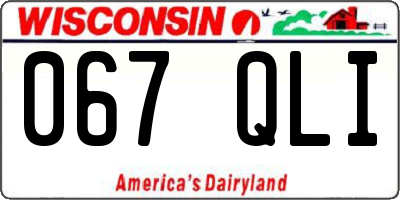 WI license plate 067QLI