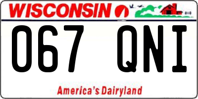 WI license plate 067QNI