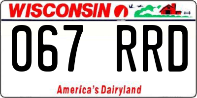 WI license plate 067RRD