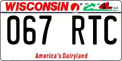WI license plate 067RTC