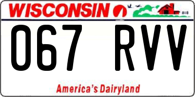 WI license plate 067RVV