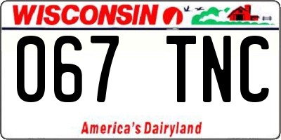 WI license plate 067TNC