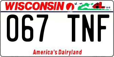 WI license plate 067TNF