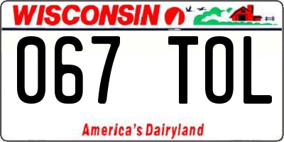 WI license plate 067TOL