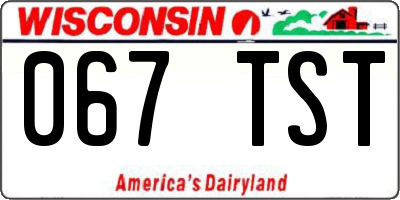 WI license plate 067TST