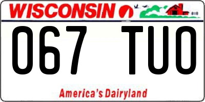 WI license plate 067TUO