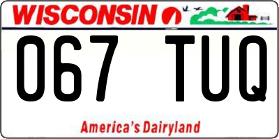 WI license plate 067TUQ