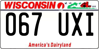WI license plate 067UXI