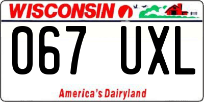 WI license plate 067UXL