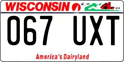 WI license plate 067UXT
