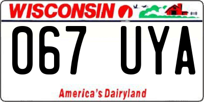WI license plate 067UYA