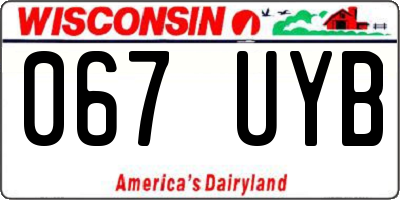 WI license plate 067UYB