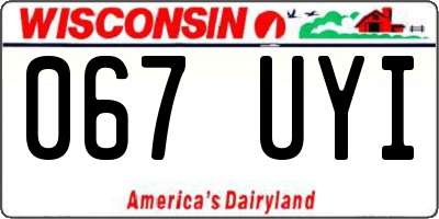 WI license plate 067UYI
