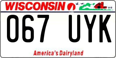 WI license plate 067UYK
