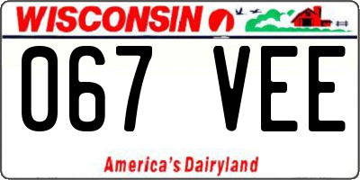 WI license plate 067VEE
