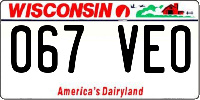 WI license plate 067VEO