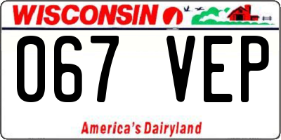 WI license plate 067VEP