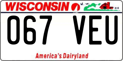 WI license plate 067VEU