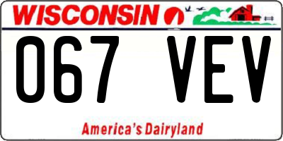 WI license plate 067VEV