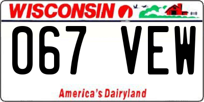 WI license plate 067VEW