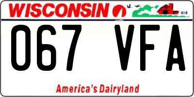 WI license plate 067VFA