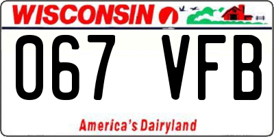 WI license plate 067VFB