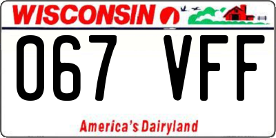 WI license plate 067VFF