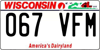 WI license plate 067VFM
