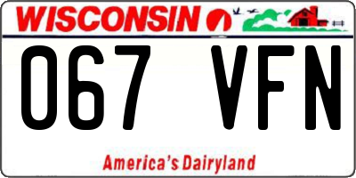 WI license plate 067VFN