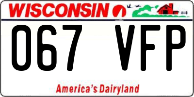 WI license plate 067VFP