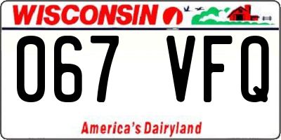 WI license plate 067VFQ